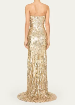 Jenny PackhamKimi Strapless Textured Sequin Gown