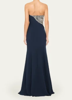 Jenny PackhamSoyala Wave Beaded Strapless Gown
