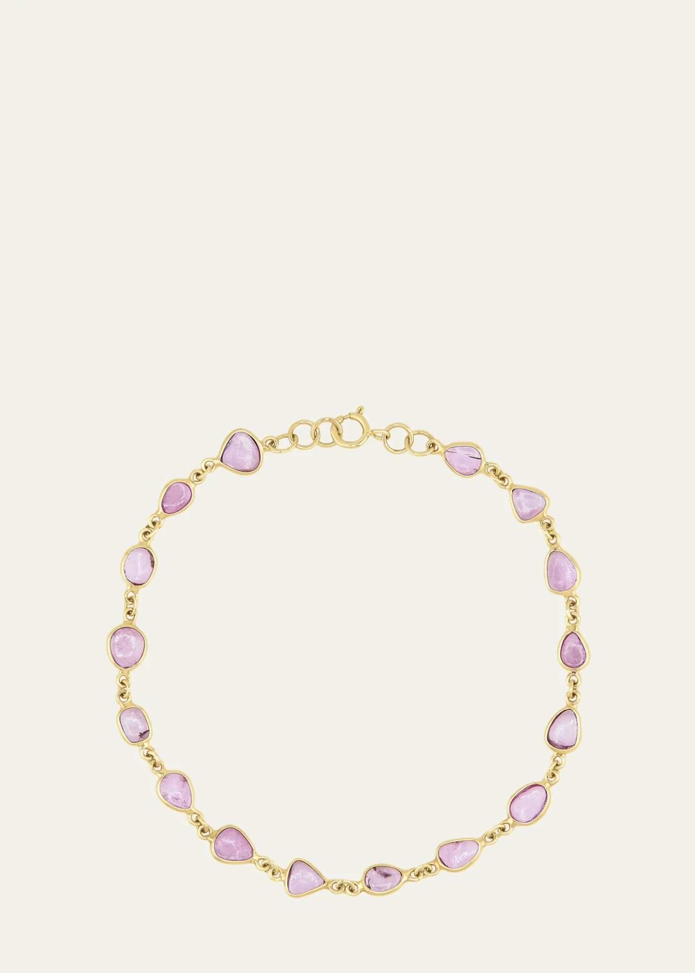 JIA JIA14K Pink Sapphire Bezel Tennis Chain Bracelet