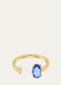 JIA JIA14K Blue Sapphire and Diamond Ring