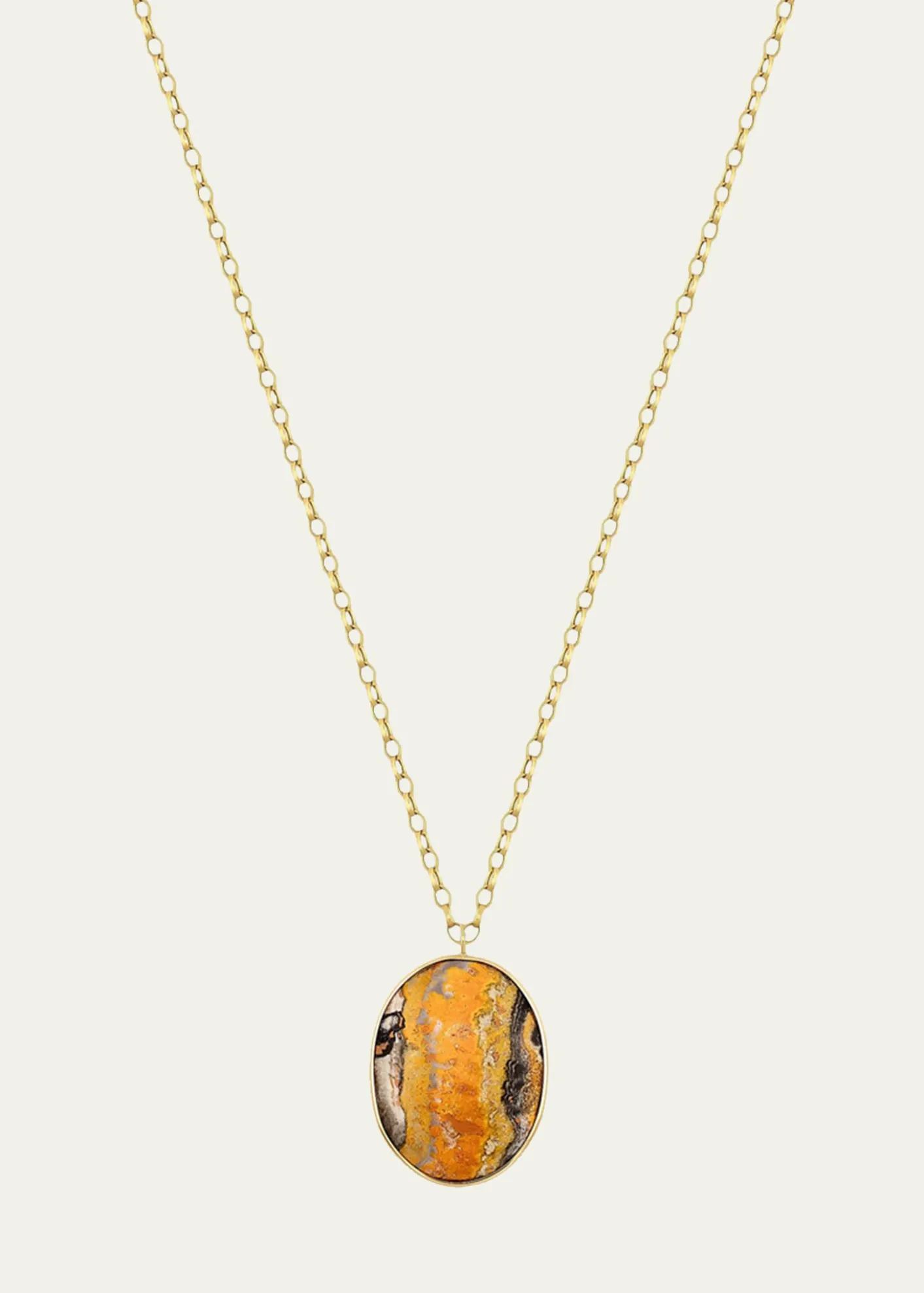 JIA JIA14K Bumble Bee Jasper Long Pendant Necklace