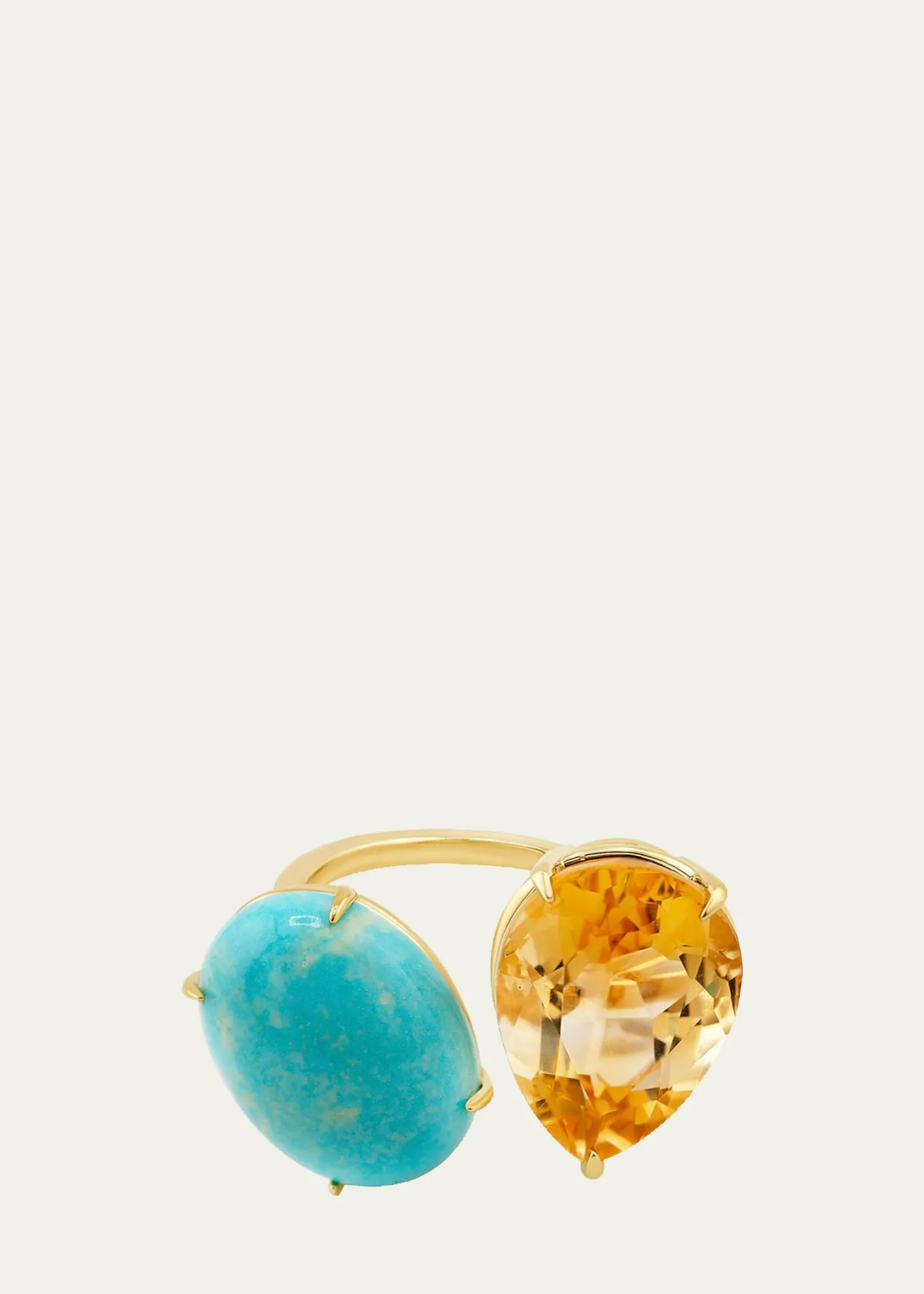 JIA JIA14K Nevada Mona Lisa Turquoise and Citrine Ring