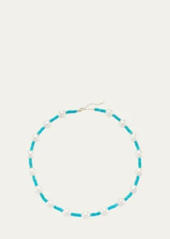 JIA JIA14K Nevada Turquoise and Pearl Necklace