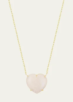 JIA JIA14K Rainbow Moonstone Heart Necklace