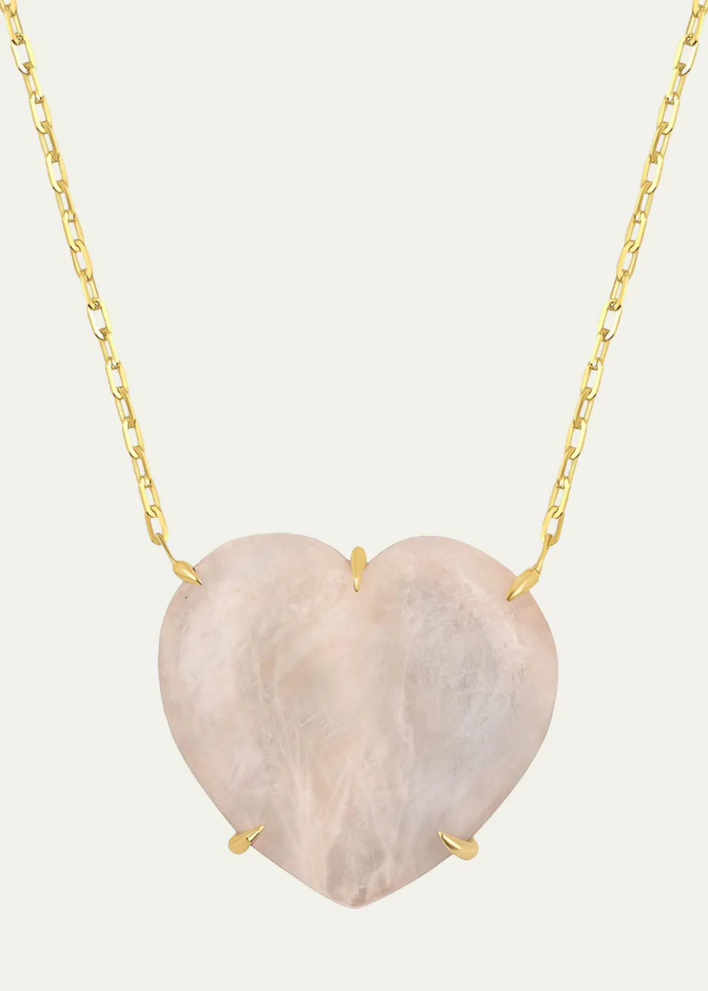 JIA JIA14K Rainbow Moonstone Heart Necklace