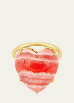 JIA JIA14K Rhodochrosite Heart Ring