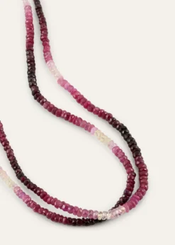 JIA JIAOmbre Ruby Sapphire Long Necklace