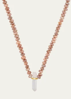 JIA JIAOracle 14K Mystic Moonstone and Quartz Crystal Charm Necklace