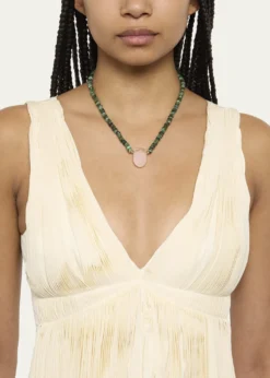 JIA JIARose Quartz Charm Necklace with Emeralds