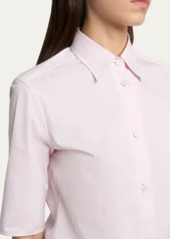 Jil SanderElbow-Sleeve Slim Button-Down Shirt
