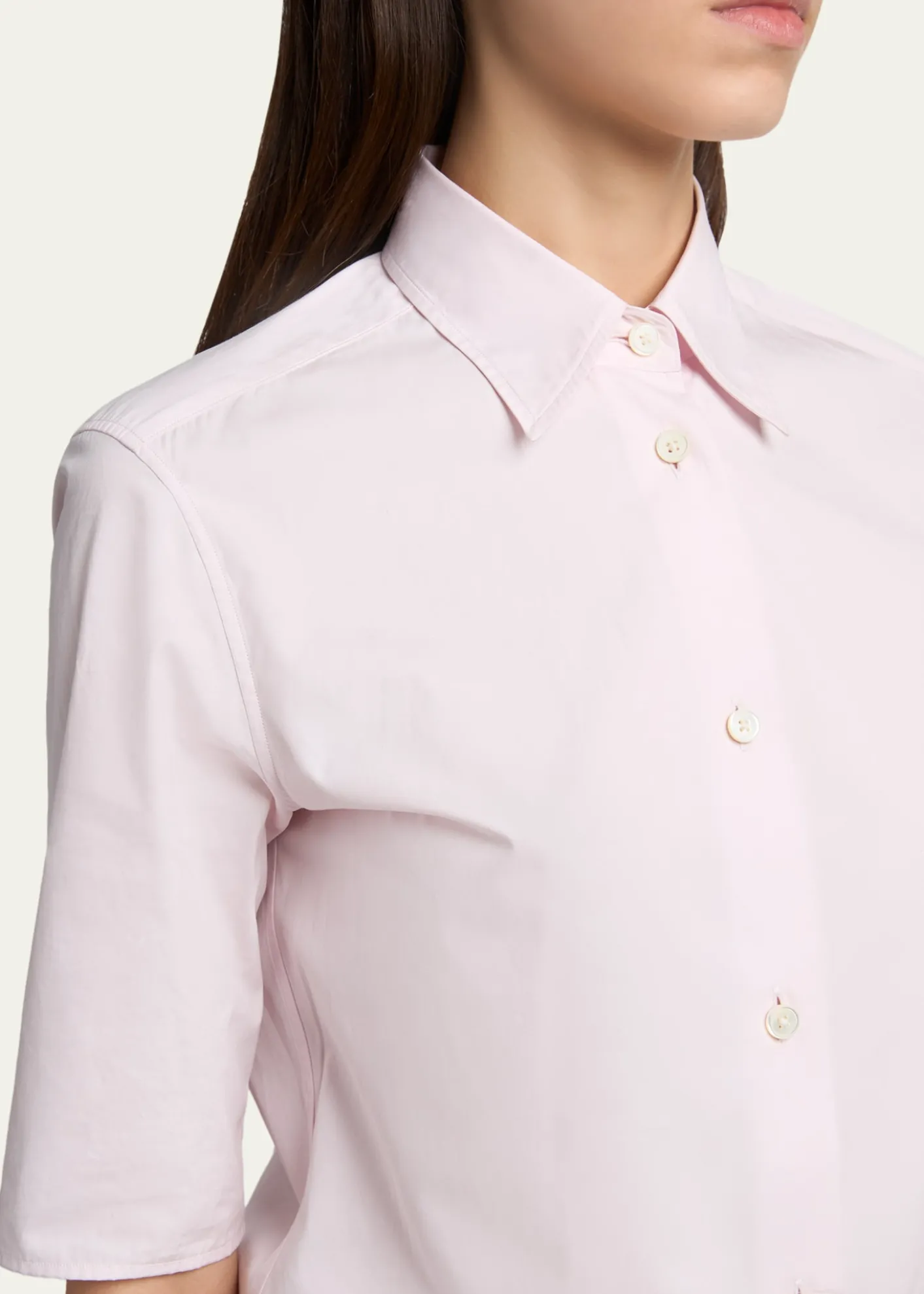 Jil SanderElbow-Sleeve Slim Button-Down Shirt