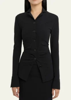 Jil SanderGathered Slim-Fit Button-Down Shirt