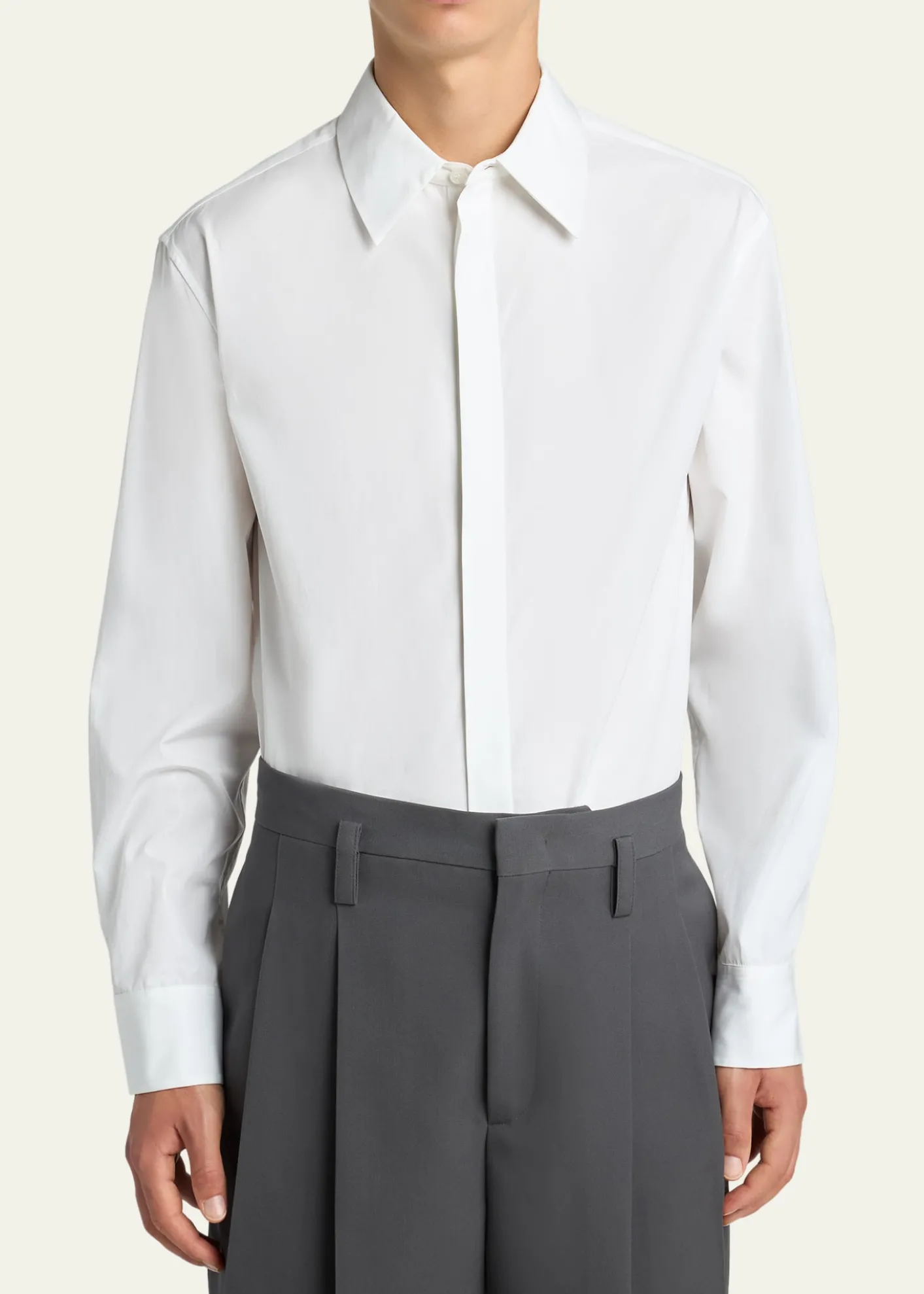 Jil SanderMen's Concealed-Placket Cotton Sport Shirt