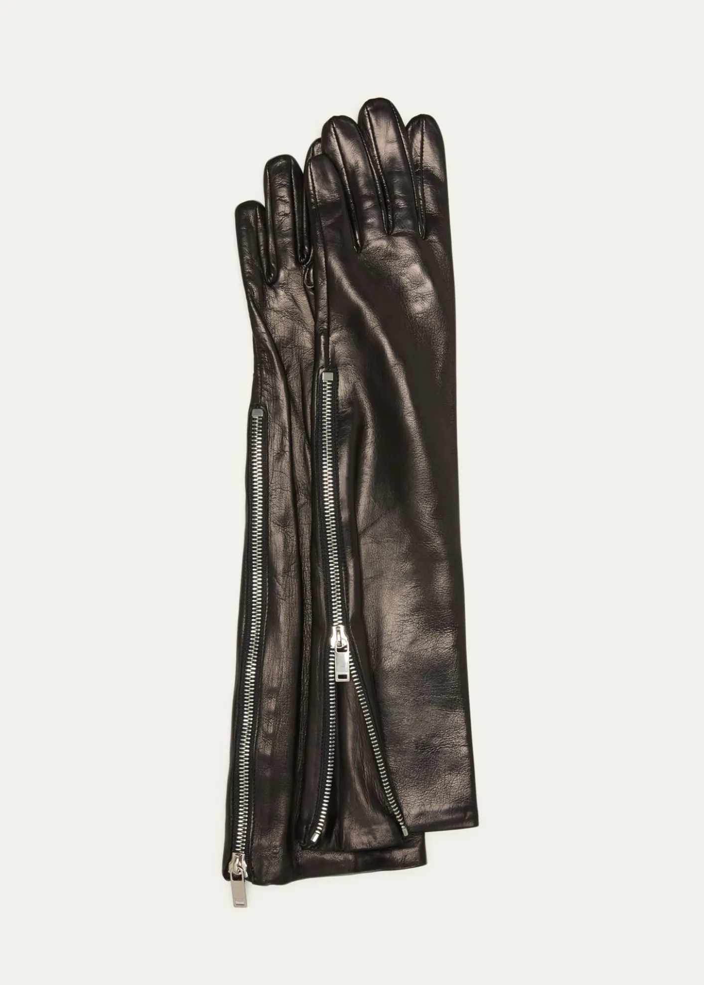 Jil SanderPatent Leather Zip Gloves