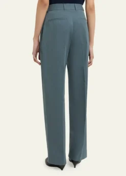 Jil SanderPleated Cotton Straight-Leg Pants
