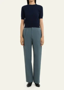 Jil SanderPleated Cotton Straight-Leg Pants