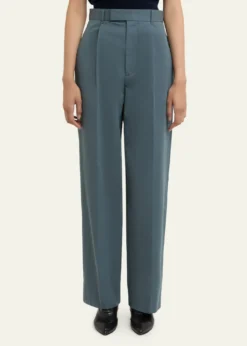 Jil SanderPleated Cotton Straight-Leg Pants