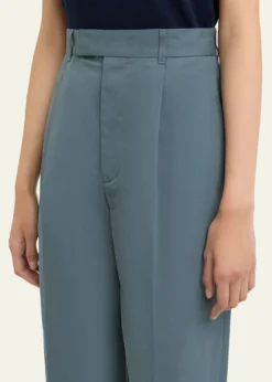 Jil SanderPleated Cotton Straight-Leg Pants