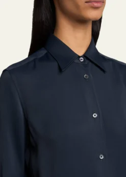 Jil SanderShort-Sleeve Viscose Button-Down Shirt