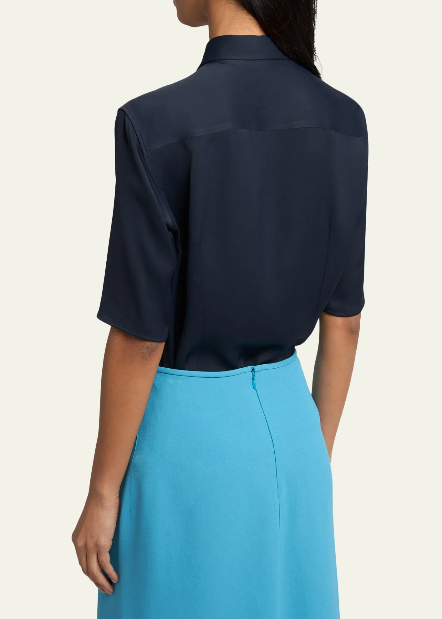 Jil SanderShort-Sleeve Viscose Button-Down Shirt