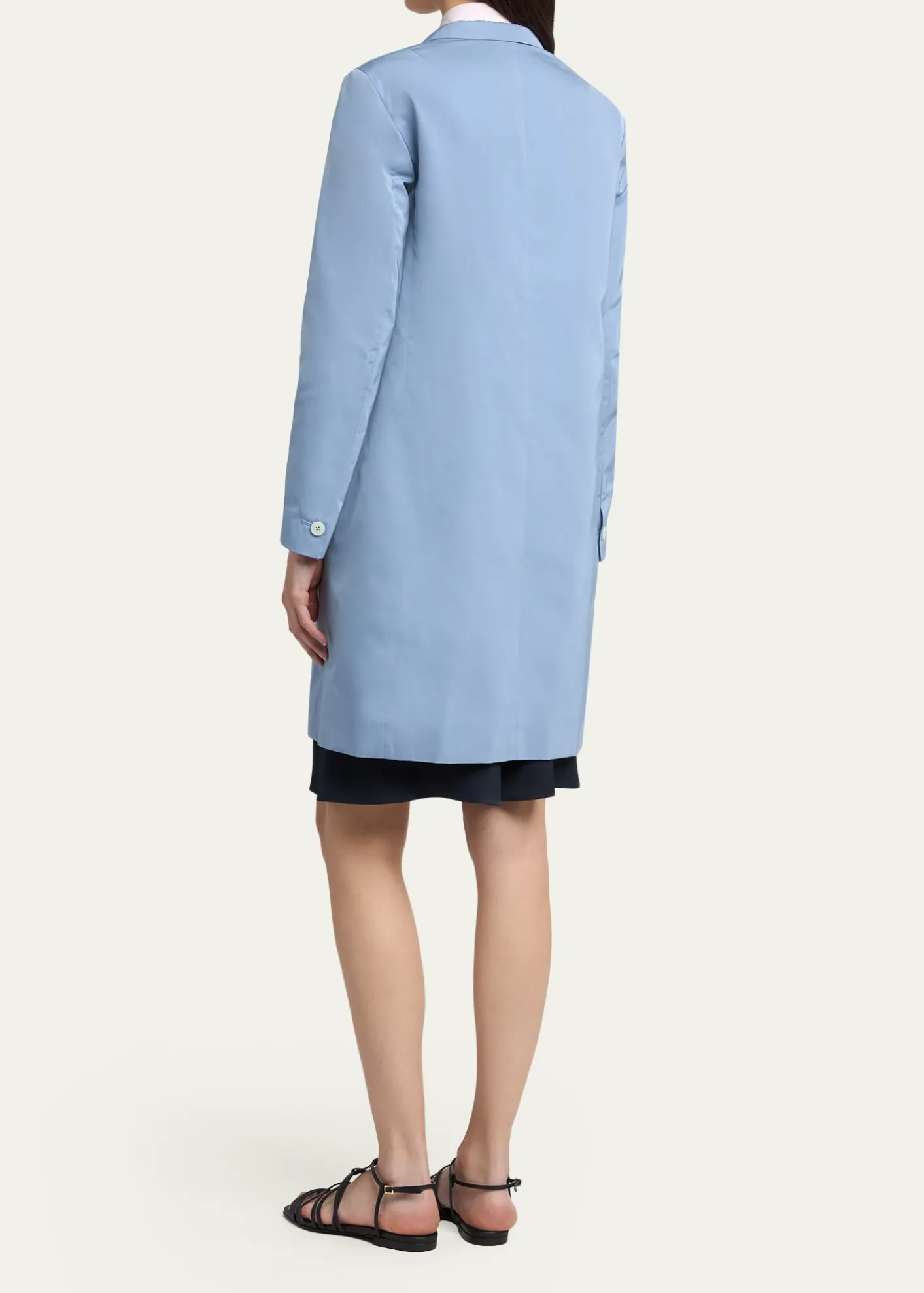 Jil SanderSilk-Blend Single-Breasted Long Coat