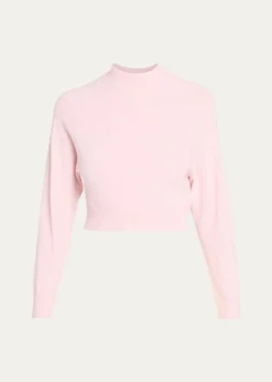 Jil SanderWool-Cashmere Crop Crewneck Sweater