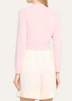 Jil SanderWool-Cashmere Crop Crewneck Sweater
