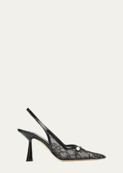 Jimmy ChooAmita 85 Lace Slingback Pumps