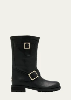 Jimmy ChooBiker Mid Leather Mid-Calf Boots