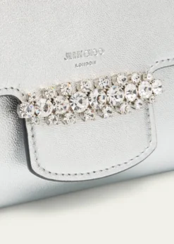 Jimmy ChooBing Crystal Metallic Leather Wallet