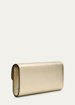 Jimmy ChooBing Crystal Metallic Leather Wallet