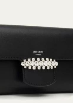 Jimmy ChooBing Crystal Smooth Leather Wallet