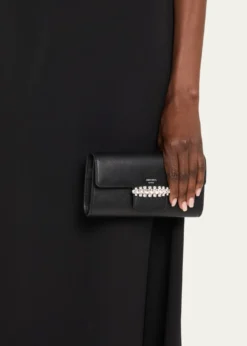 Jimmy ChooBing Crystal Smooth Leather Wallet