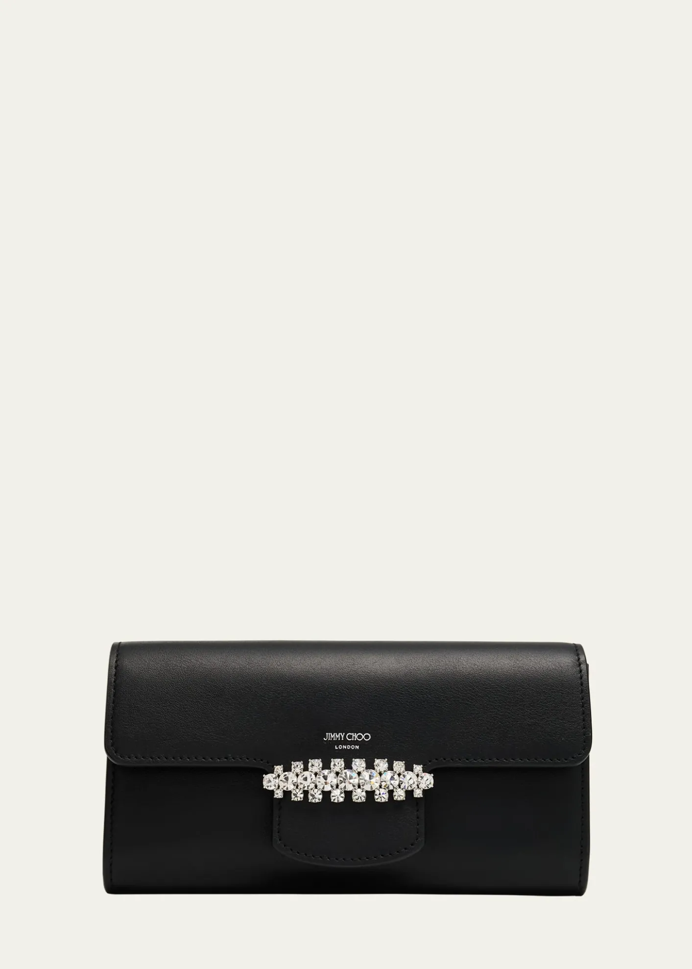 Jimmy ChooBing Crystal Smooth Leather Wallet