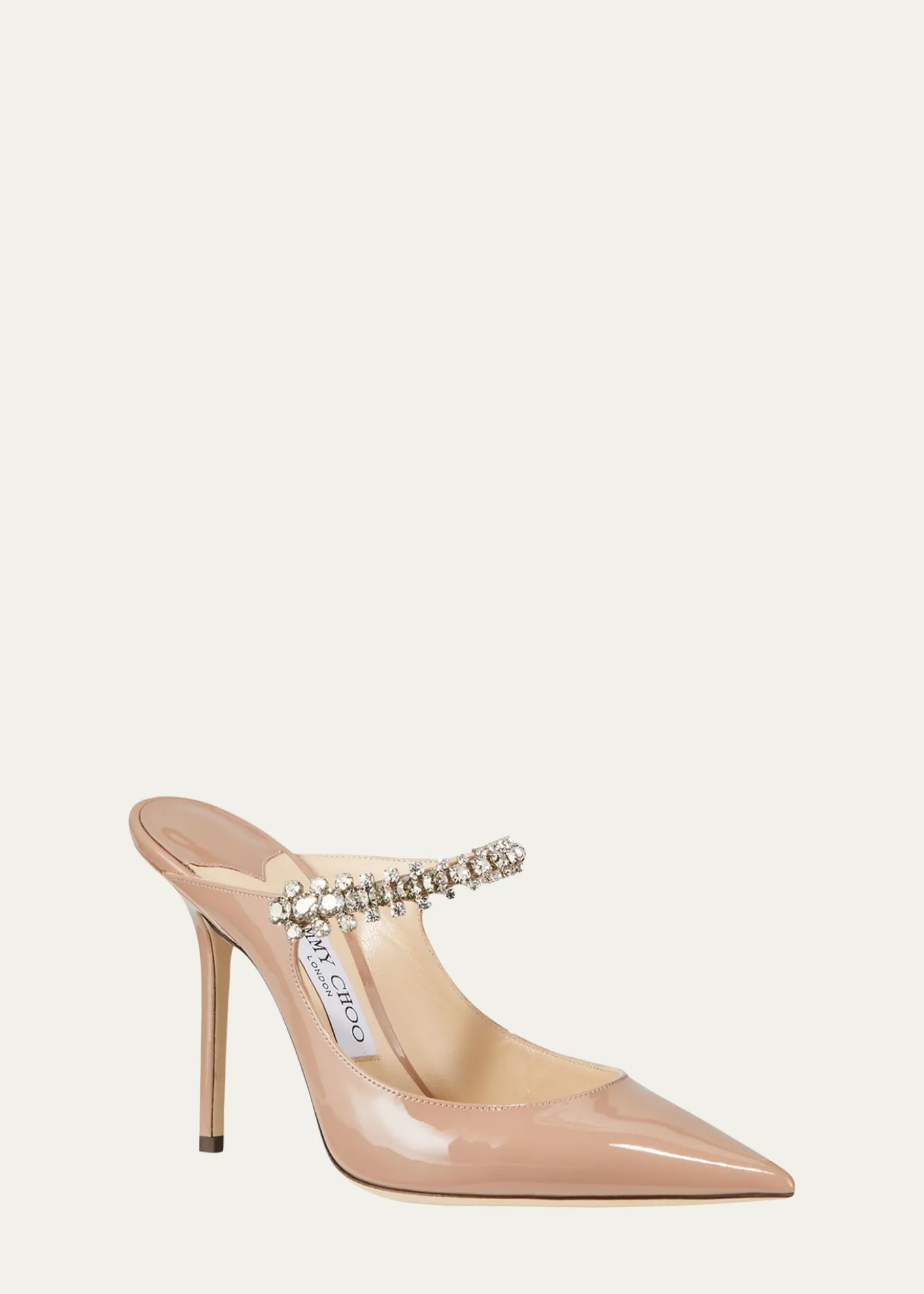 Jimmy ChooBing Patent Crystal-Strap High-Heel Pumps