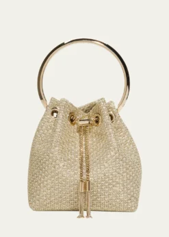 Jimmy ChooBon Bon Metallic Bucket Bag