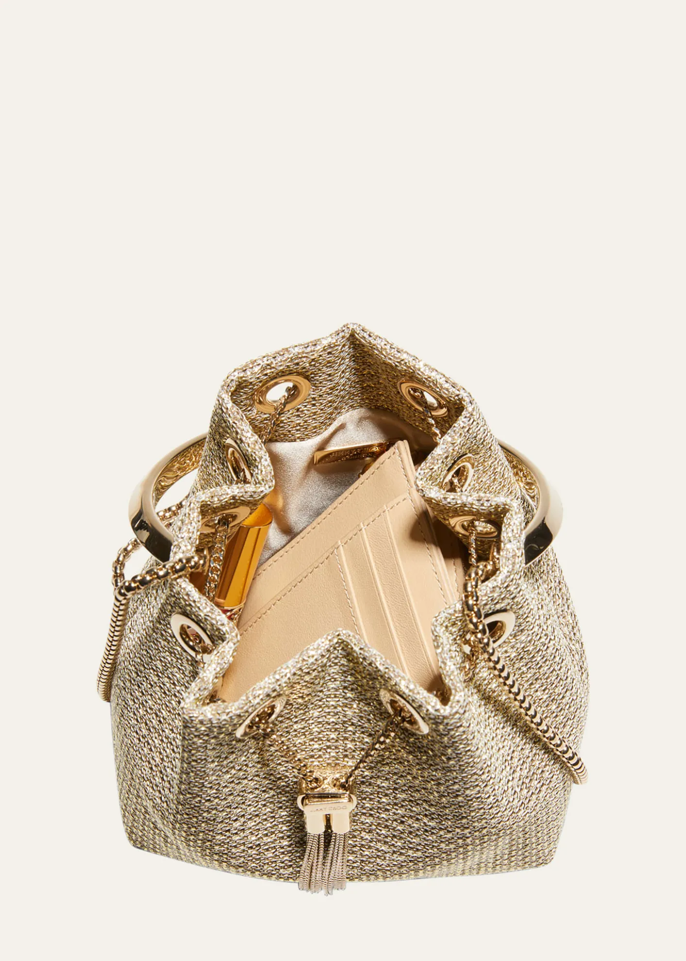 Jimmy ChooBon Bon Metallic Bucket Bag