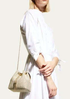 Jimmy ChooBon Bon Metallic Bucket Bag