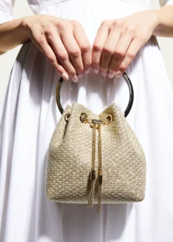 Jimmy ChooBon Bon Metallic Bucket Bag