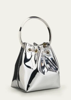 Jimmy ChooBon Bon Mirror Fabric with Metal Handle