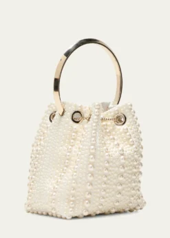 Jimmy ChooBon Bon Pearly Satin Bucket Bag
