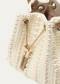 Jimmy ChooBon Bon Pearly Satin Bucket Bag