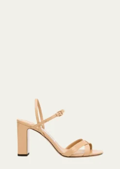 Jimmy ChooElsy 85 Leather Block-Heel Sandals