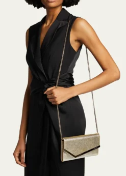 Jimmy ChooEmmie Glitter Leather Clutch Bag