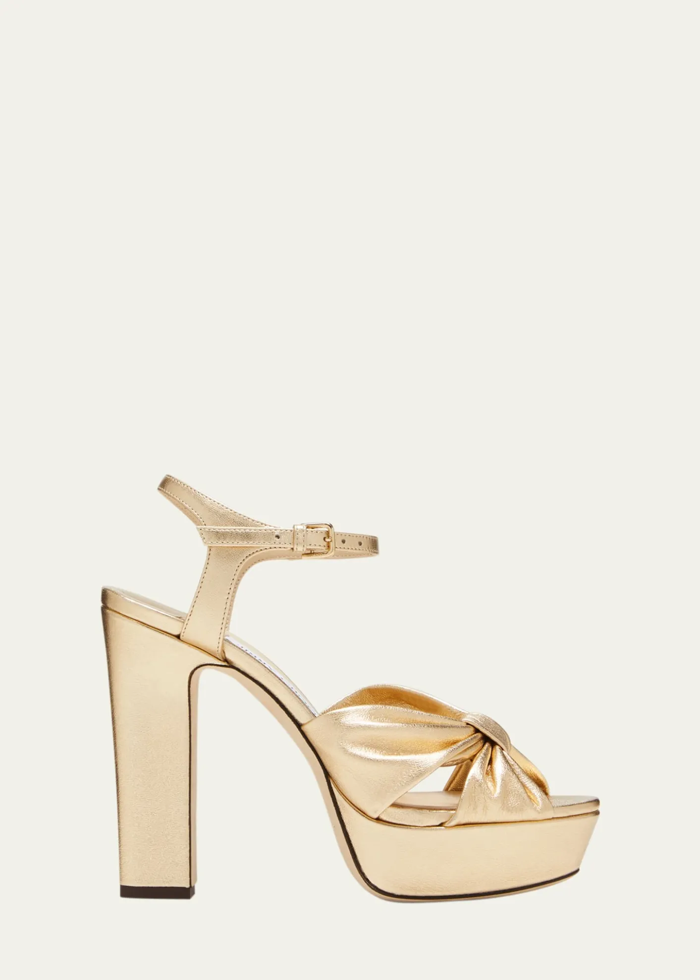 Jimmy ChooHeloise Metallic Ankle-Strap Platform Sandals