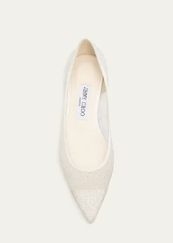 Jimmy ChooLove Floral Lace Pointed-Toe Flats