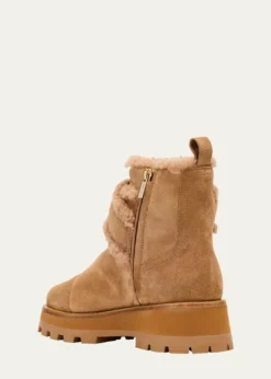 Jimmy ChooMeena Suede and Shearling Zip Ankle Boots
