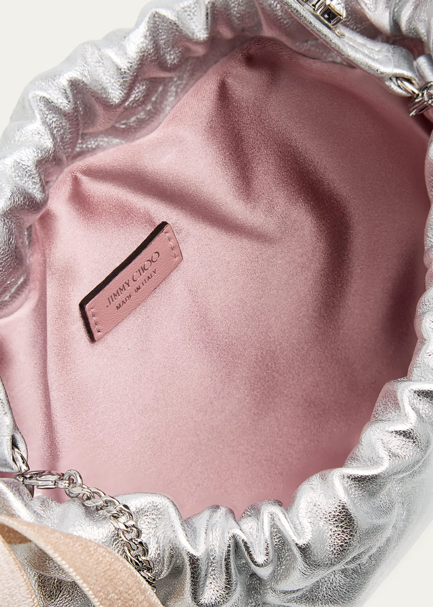 Jimmy ChooMini Metallic Leather Top-Handle Bag