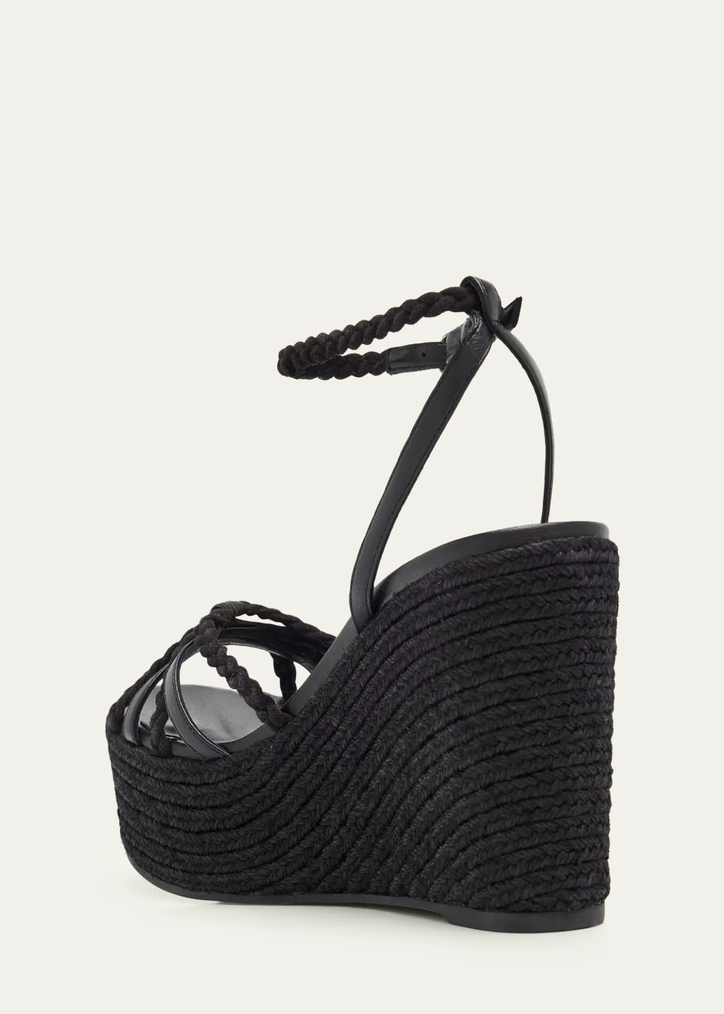 Jimmy Choo100mm Dree Leather Espadrille Wedge Sandals