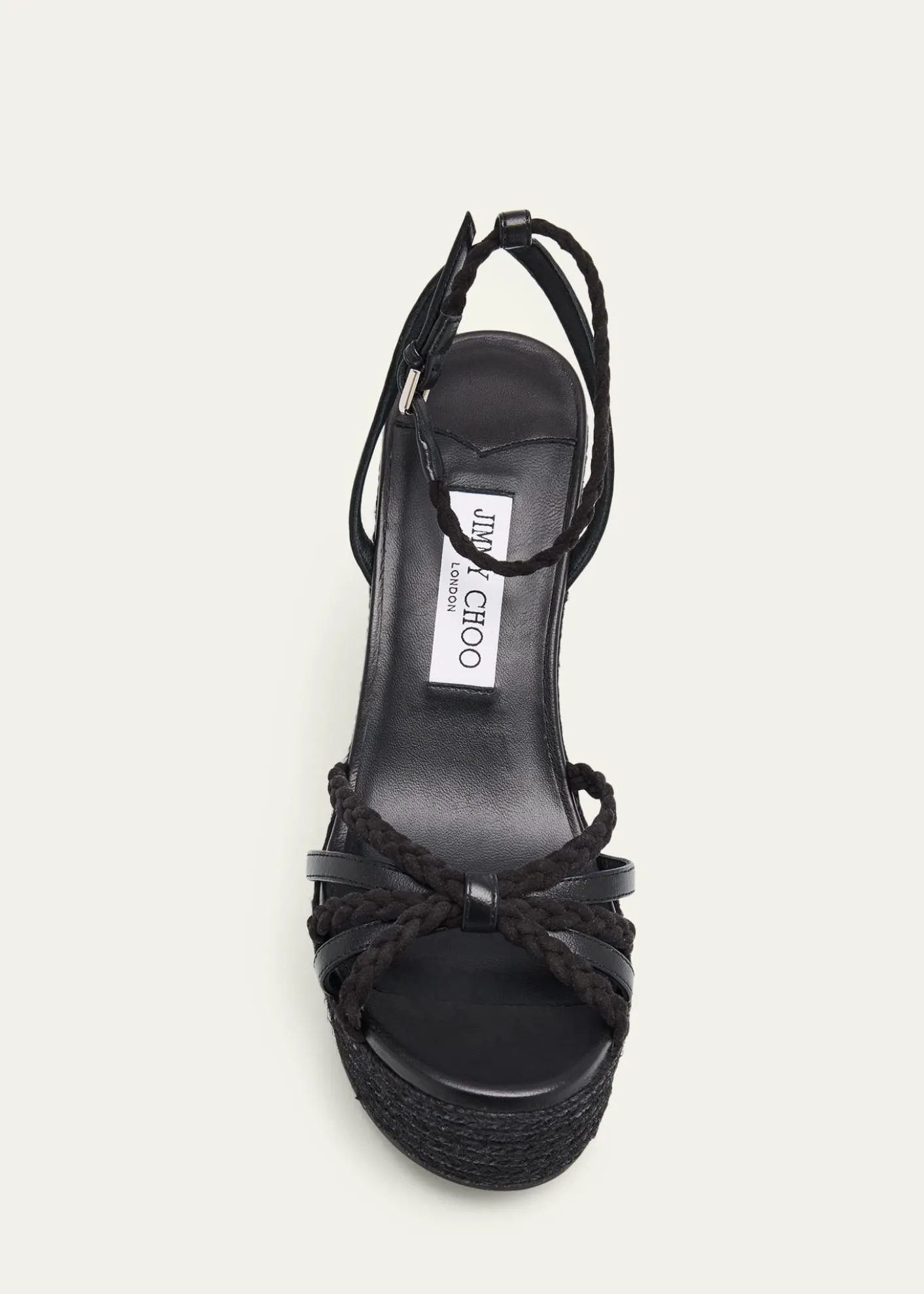 Jimmy Choo100mm Dree Leather Espadrille Wedge Sandals
